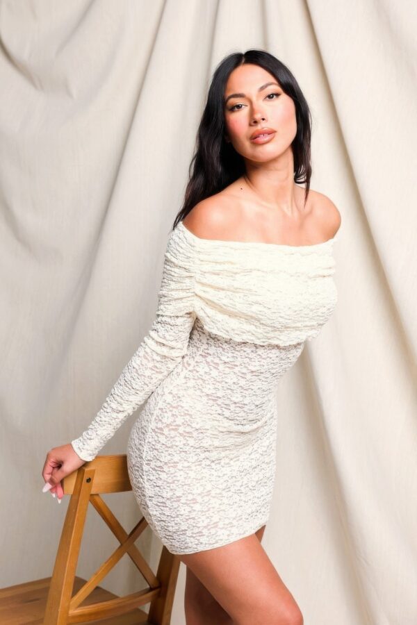 Off Shoulder Lace Dress - Image 5
