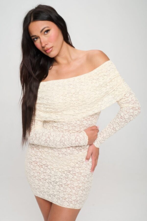 Off Shoulder Lace Dress - Image 6