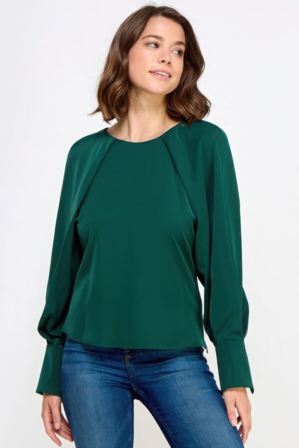 Raglan Long Sleeve Top With Back Neck Tie - Image 9