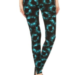 Tie Dye Printed, Full Length High Waisted Leggings