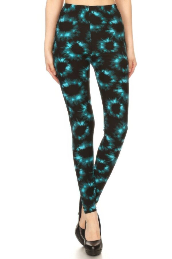 Tie Dye Printed, Full Length High Waisted Leggings