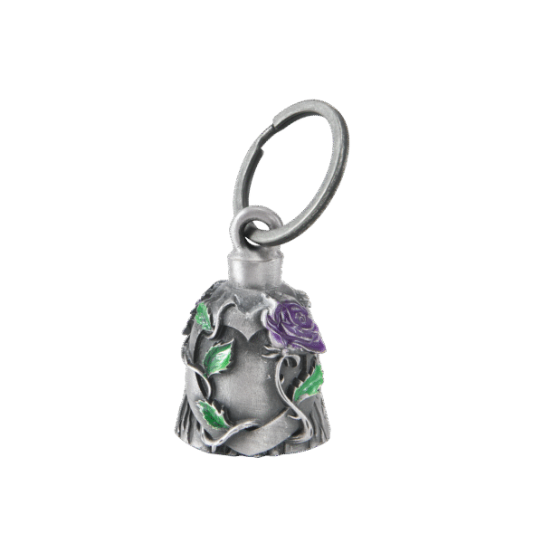 Heart with Purple Rose Motorcycle Bell - Image 2