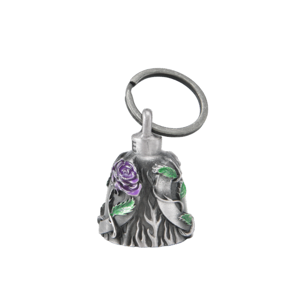 Heart with Purple Rose Motorcycle Bell - Image 3