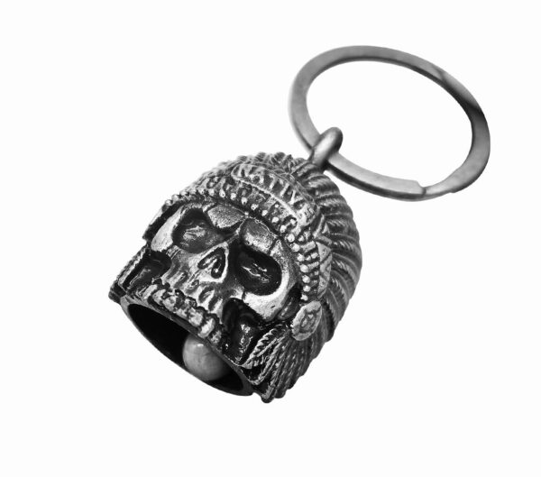 Native Indian Skull Motorcycle Bell - Image 3