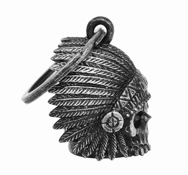 Native Indian Skull Motorcycle Bell - Image 2