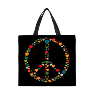 Peace of Hearts Canvas Tote Bag Large