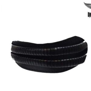 Black Leather Choker with Black Braids