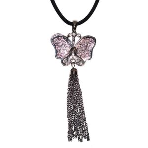 Black & Silver Butterfly Necklace