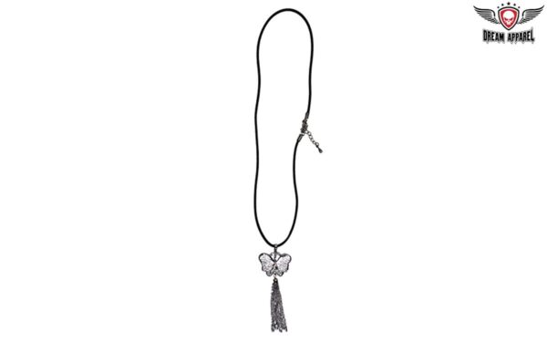 Black & Silver Butterfly Necklace - Image 2