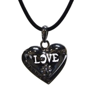 Black Velvet Cord with Silver Heart