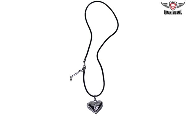 Black Velvet Cord with Silver Heart - Image 2