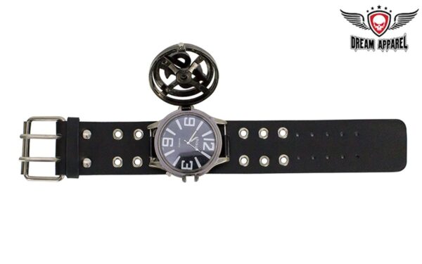 Black Leather Watchband - Image 2