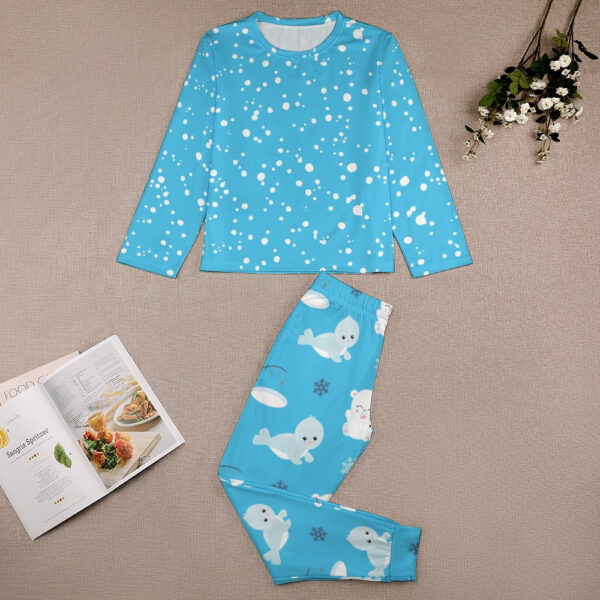 Cute Blue Girl's Pajama Set - Image 3