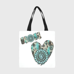 Western Mom Heart Canvas Tote Bag