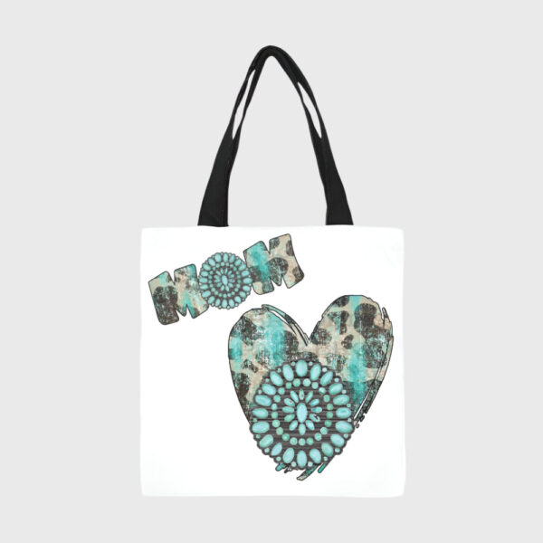 Western Mom Heart Canvas Tote Bag