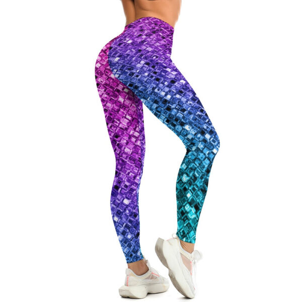 Ombre Glitter Soft Ladies Tight Yoga Pants - Image 5