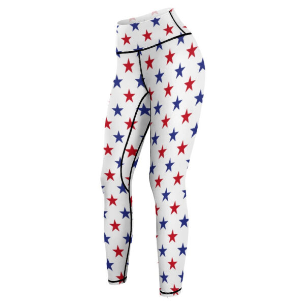Patriotic Stars Women's Comfort Sports Yoga Pants - Image 2