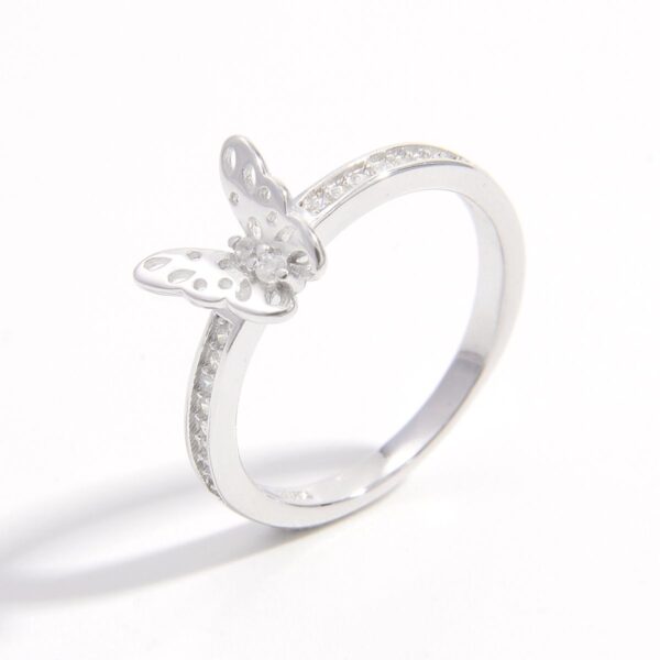 Adorable Butterfly 925 Sterling Silver Inlaid Zircon Ring - Image 2