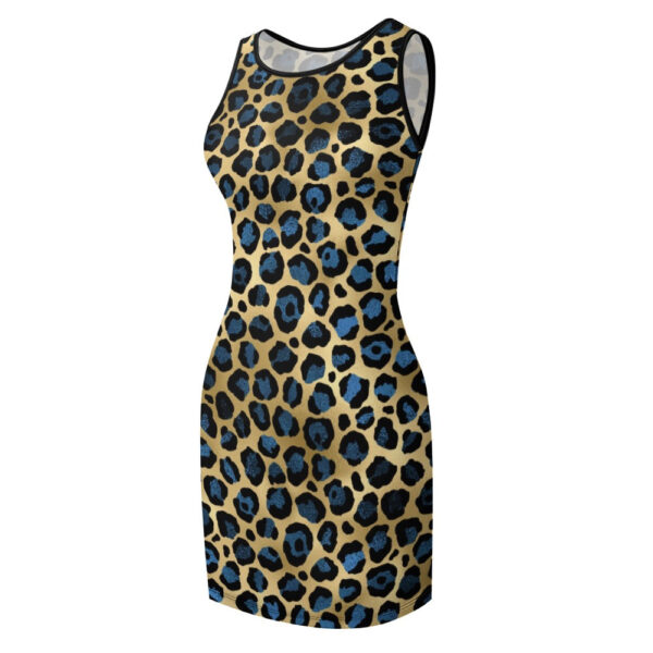 Blue Leopard Slim Fit Sleeveless Tank Dress - Image 7