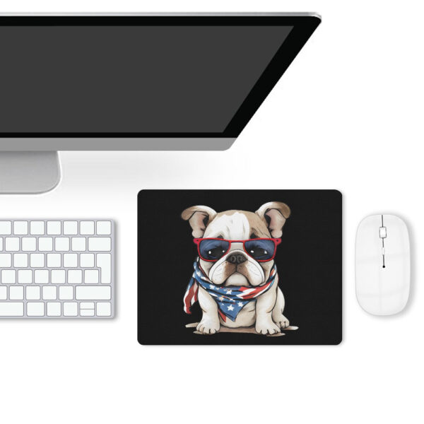 Patriotic Bulldog Leather Mouse Pad - Image 4