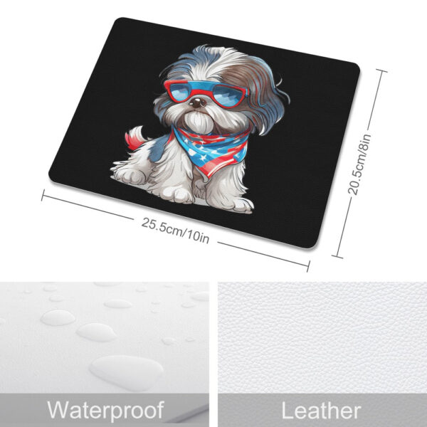 Patriotic Shih Tzu Leather Mouse Pad - Image 3
