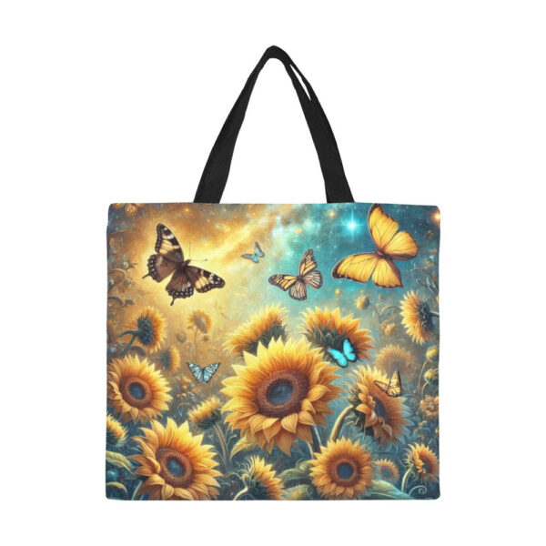 Sunflowers All Over Print Canvas Tote Bag - Large - Image 3