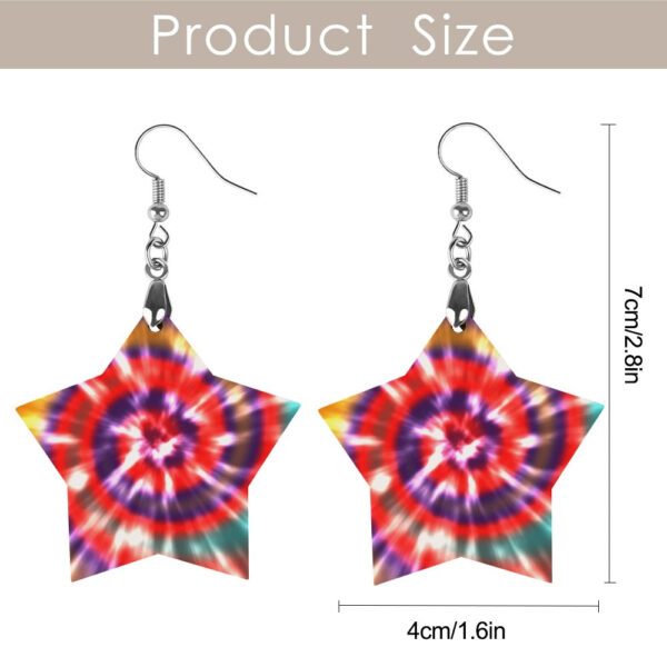 Wooden Tie Dye Swirl Earrings - Image 6