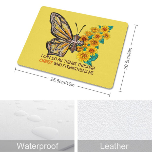 Butterfly Sunflowers Leather Mouse Pad - Image 3