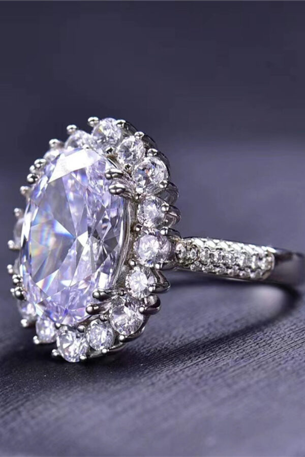Stunning 8 Carat Oval Moissanite Ring - Image 6