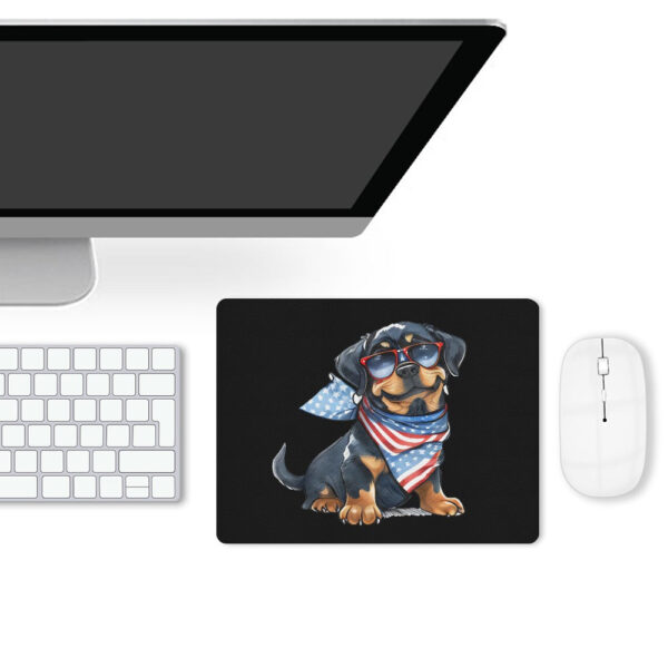 Patriotic Rottweiler Leather Mouse Pad - Image 3