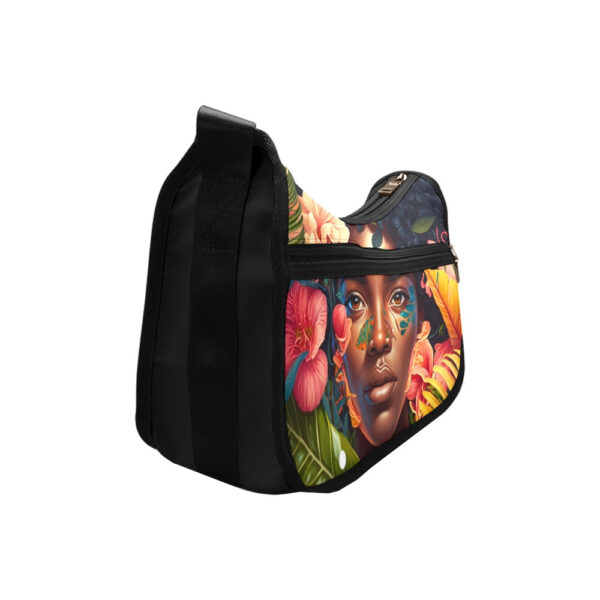 Floral African American Beauty Shoulder Bag - Image 3