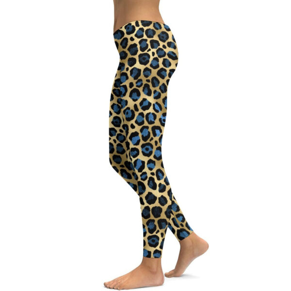 Blue Leopard Soft Ladies Tight Yoga Pants - Image 6