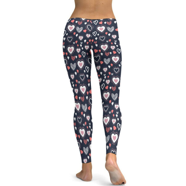 Colorful Hearts Soft Ladies Tight Yoga Pants - Image 7