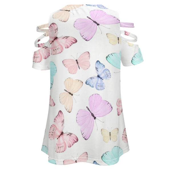 Ladies Butterfly BE Zip Off Shoulder Top - Image 4