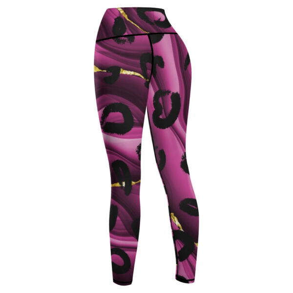 Animal Print Purple Women's Comfort Sports Yoga Pants - Image 5