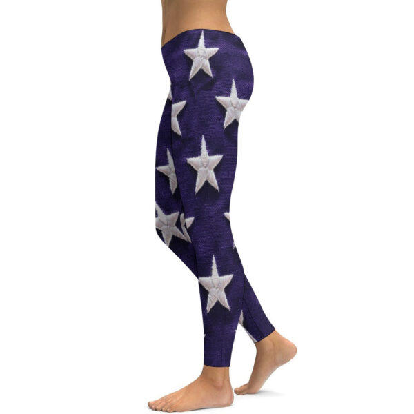 Flag Stars Soft Ladies Tight Yoga Pants - Image 6