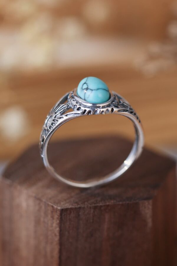 Turquoise 925 Sterling Silver Ring - Image 2