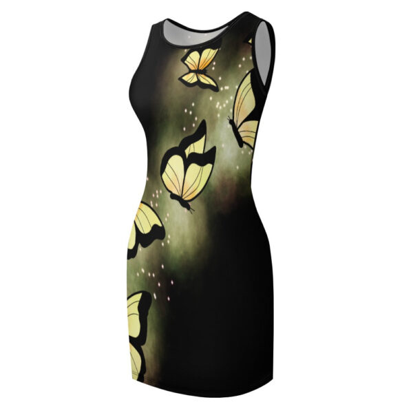 Yellow Butterflies Slim Fit Sleeveless Tank Dress - Image 4