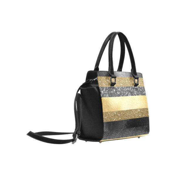 Glitter Stripes Classic Shoulder Handbag - Image 5