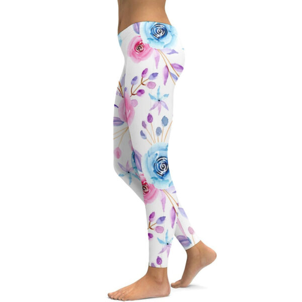 Floral Soft Ladies Tight Yoga Pants - Image 4