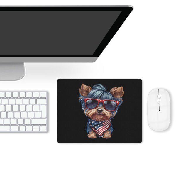 Patriotic Yorkshire Terrier Leather Mouse Pad - Image 2