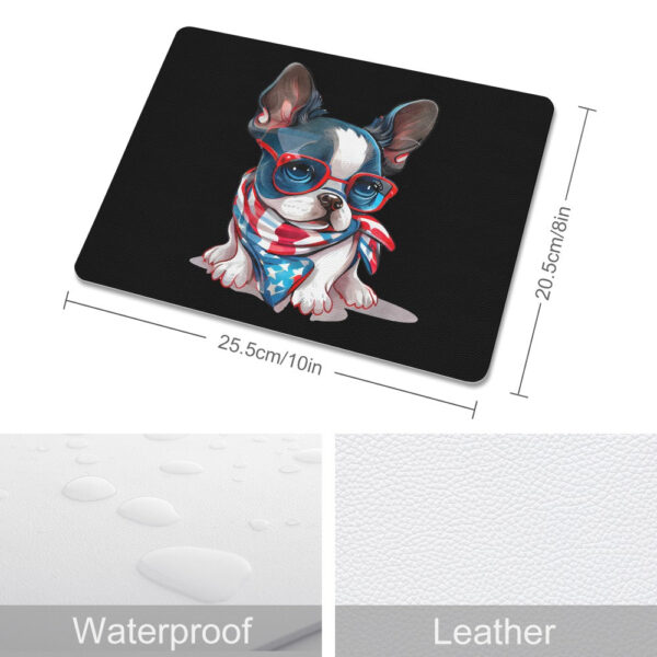 Patriotic Boston Terrier Leather Mouse Pad - Image 3