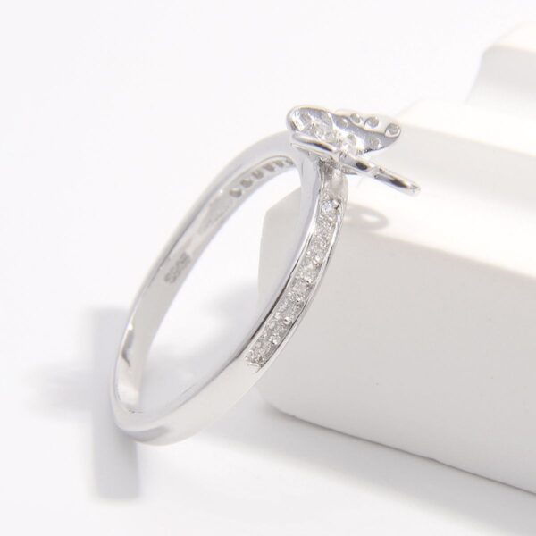 Adorable Butterfly 925 Sterling Silver Inlaid Zircon Ring - Image 3