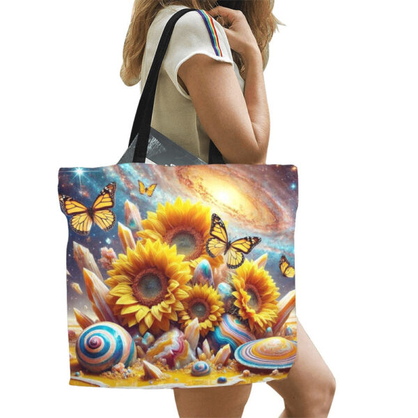 Sunflowers All Over Print Canvas Tote Bag - Large - Image 4