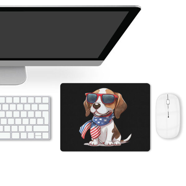 Patriotic Beagle Leather Mouse Pad - Image 4