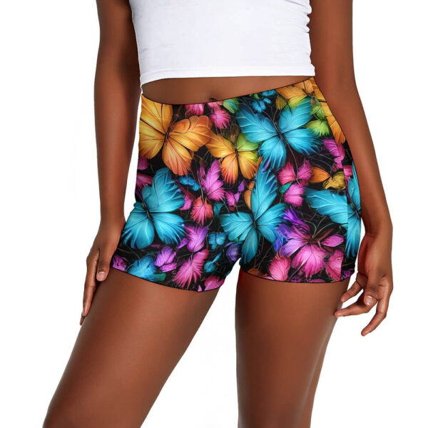 Colorful Butterfly Ladies Shorts - Image 3