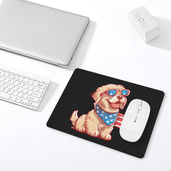 Patriotic Golden Retriever Leather Mouse Pad - Image 4