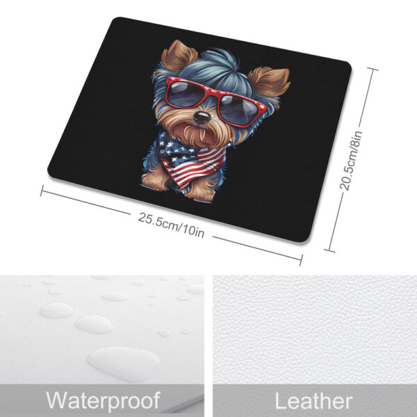 Patriotic Yorkshire Terrier Leather Mouse Pad - Image 3