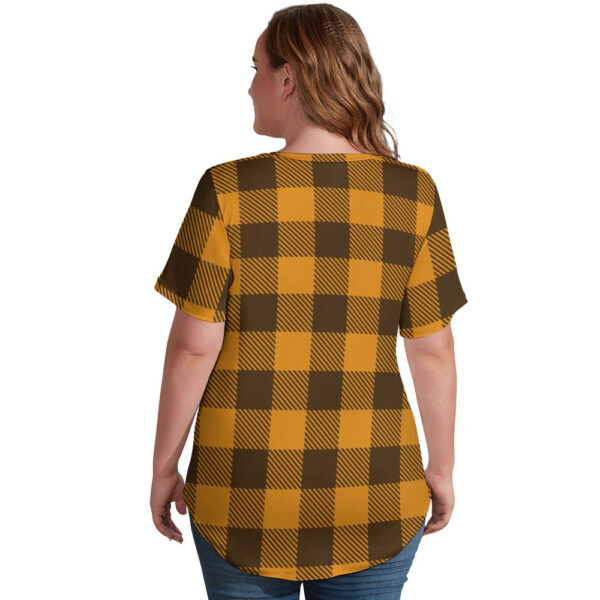 Buffalo Plaid  Faith Hope Love V-Neck Loose Short Sleeve T-Shirt - Image 6