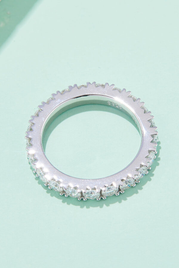 2.3 Carat Moissanite 925 Sterling Silver Eternity Ring - Image 6